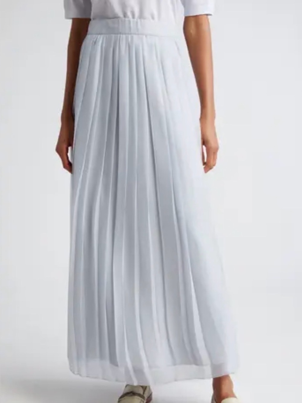 Eleventy Plisse Pleated Quiet Luxury Elegant Grey Midi Skirt Size EU 36 US 00